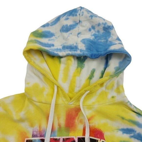 Pink Floyd Hoodie Womens XL Multicolor Cropped Tie Dye The Dark Side Of The Moon - Picture 10 of 12